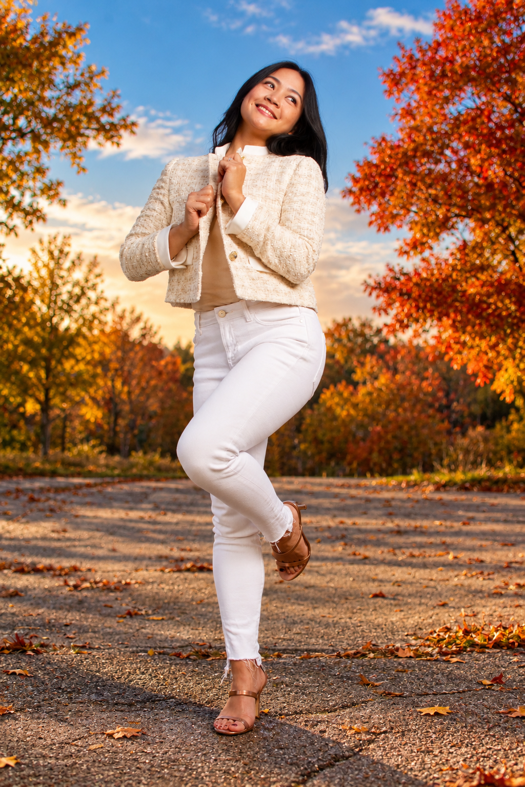 Joyful Autumn Golden-Hour Portrait