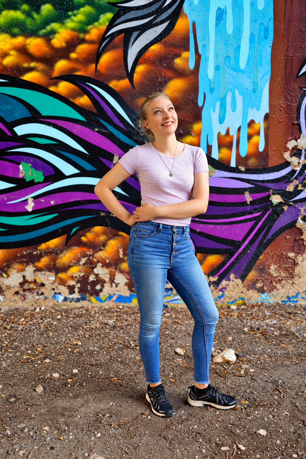 Vibrant Graffiti Mural Portrait